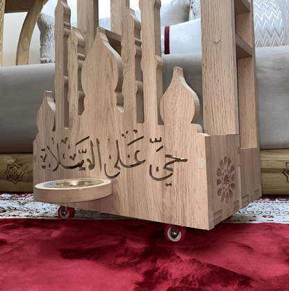 حامل مصحف وسجادة صلاة بعجلات