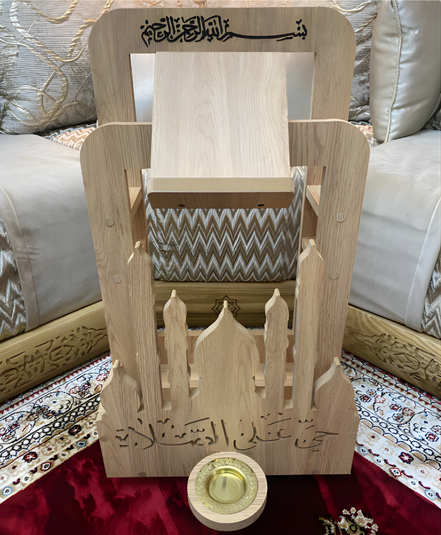 حامل مصحف وسجادة صلاة بعجلات
